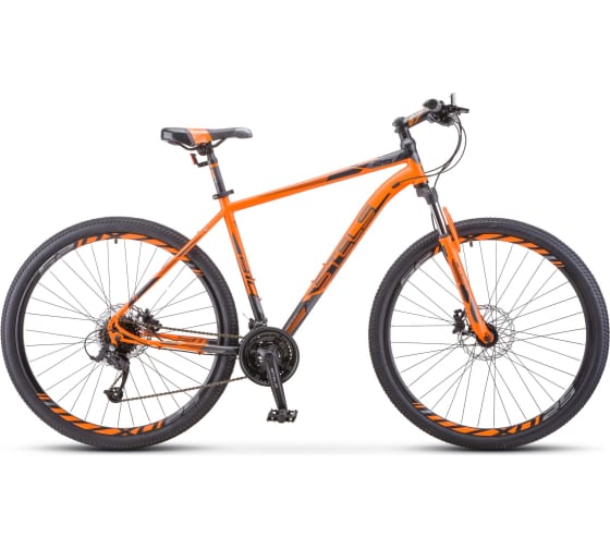Велосипед 29 горный STELS Navigator 910 D (2020) количество скоростей 24 рама сталь 20,5 оранжевый, чёрный