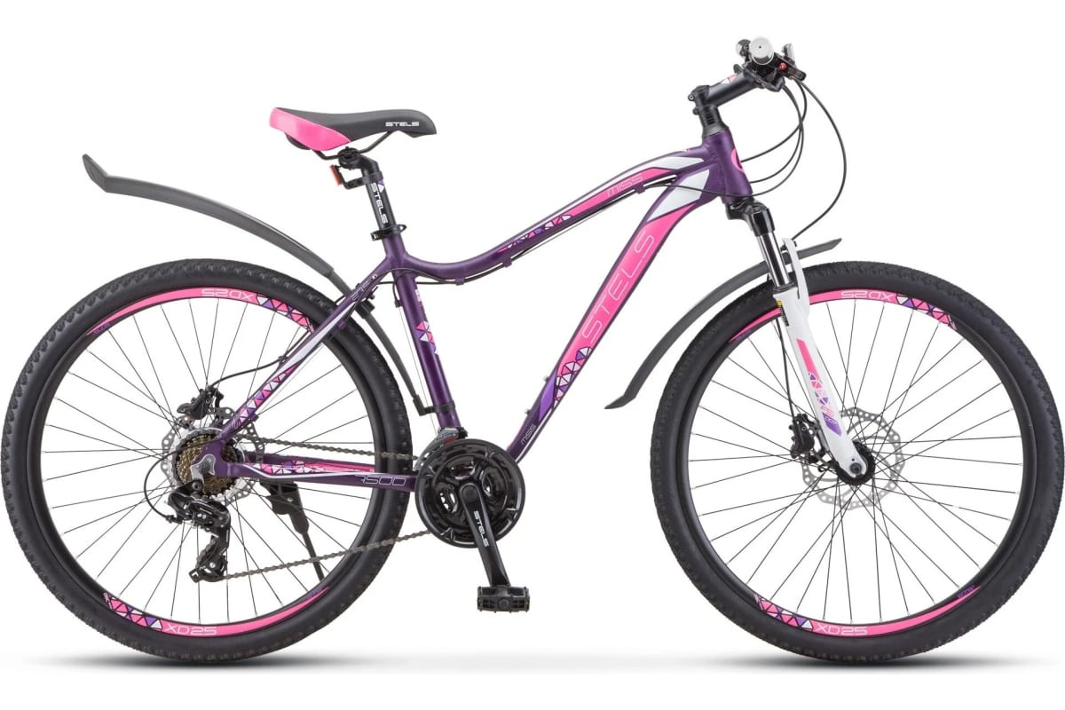 Велосипед 27,5 горный STELS Miss 7500 D (2020) количество скоростей 21 рама алюминий 16 темно-пурпурный