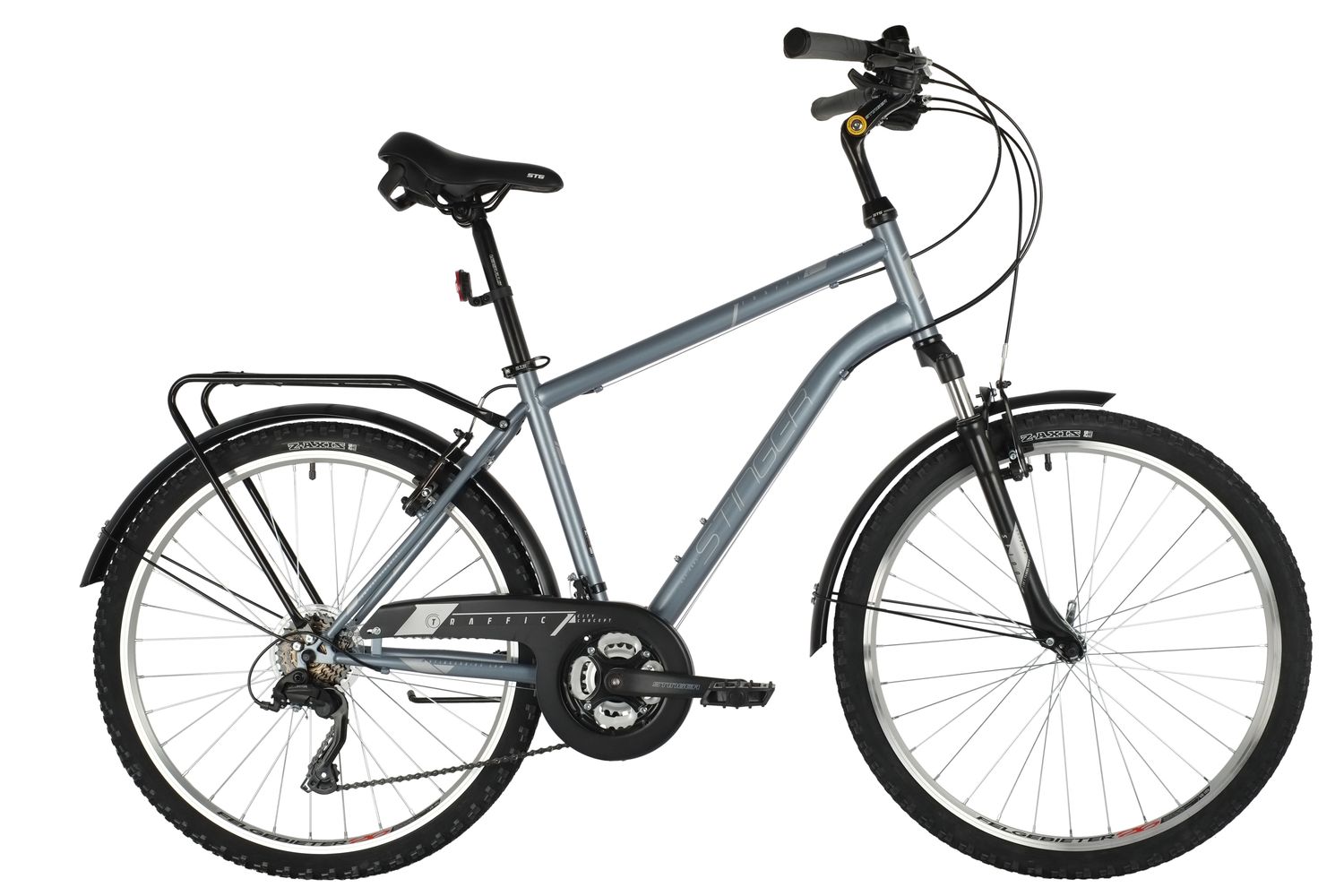 Велосипед шоссейный и дорожный STINGER 26 TRAFFIC серый, сталь, размер 18, 26SHV.TRAFFIC.18GR10