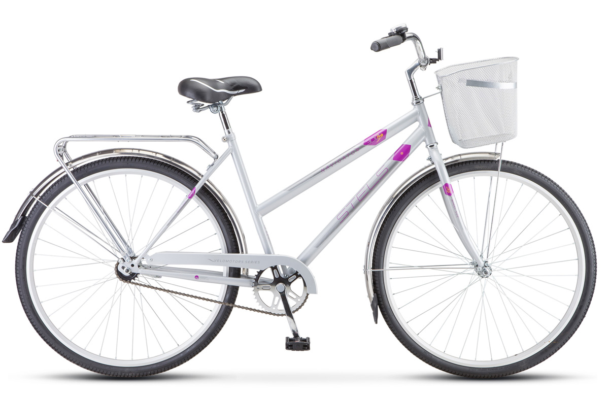 Велосипед 28 дорожный STELS Navigator 300 Lady (2022) рама сталь 20 серый с КОРЗИНОЙ