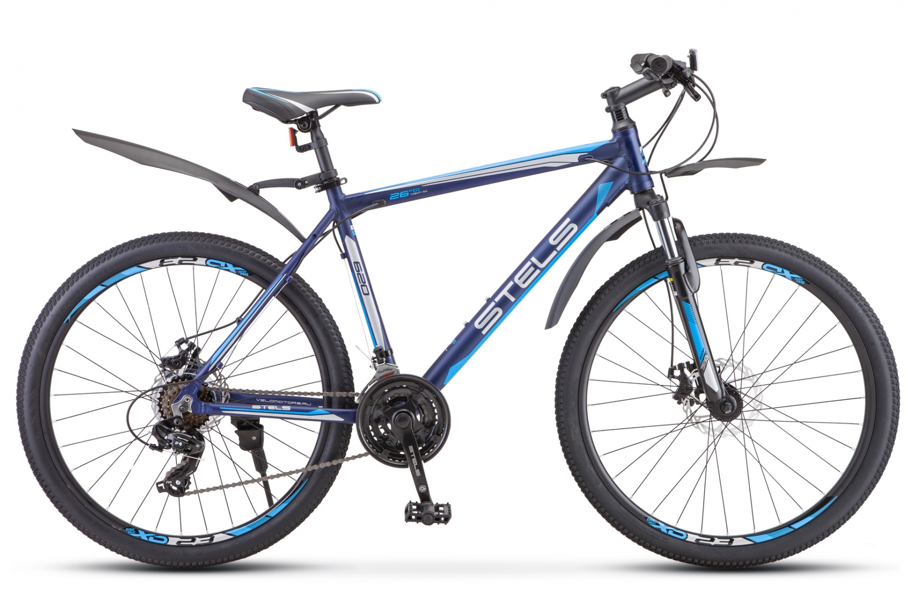 Велосипед 26 горный STELS Navigator 620 MD (2020) количество скоростей 21 рама алюминий 19 темно-синий