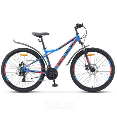 Велосипед 27,5 горный STELS Navigator 710 MD (2020) кол-во скор.21 рама сталь 16 синий, черный, красный
