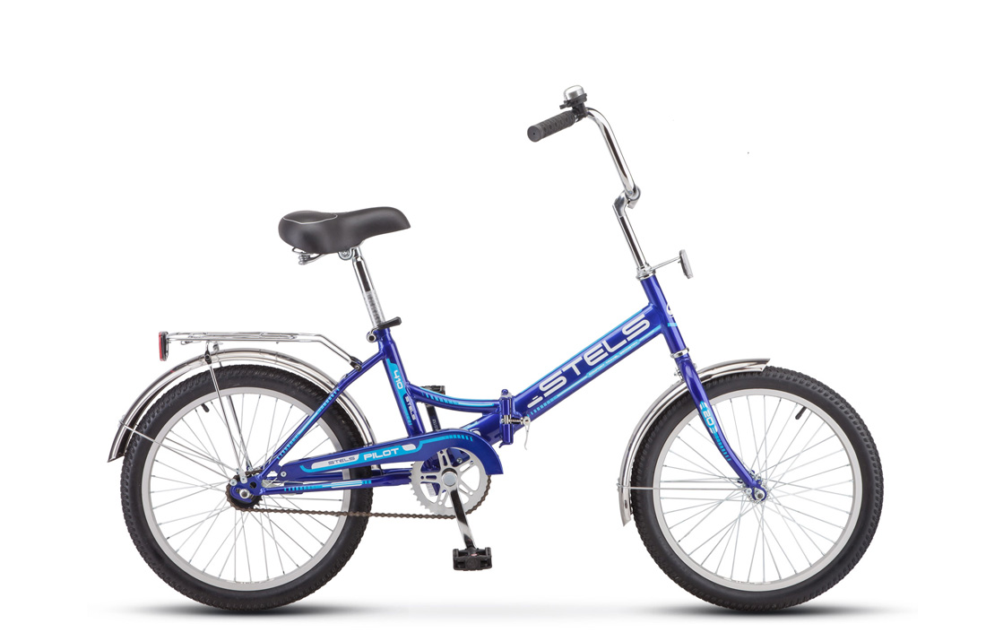 Велосипед 20 складной STELS Pilot-410 (2020) Z010 количество скоростей 1 рама сталь 13,5 синий
