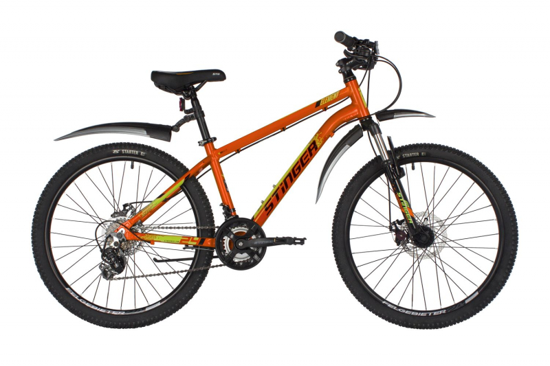 Велосипед 24 горный STINGER Element (2022) количество скоростей 12 рама алюминий 12 оранжевый