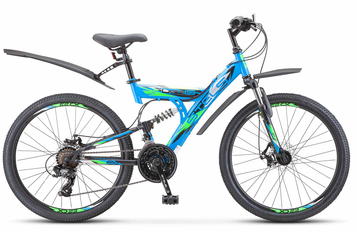 Велосипед 24 подростковый STELS 18SD MD Focus MD (2020) ко-во скор. 18 рама сталь16 синий, черный