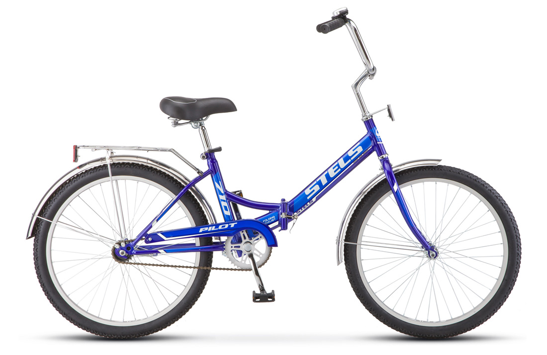 Велосипед 24 складной STELS Pilot 710 (2019) количество скоростей 1 рама сталь 14 синий