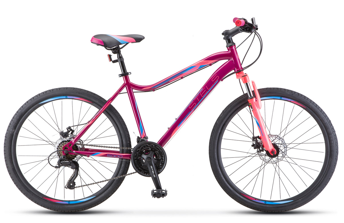Велосипед 26 горный STELS Miss 5000 MD (2020) количество скоростей 21 рама сталь 16 Фиолетовый, розовый