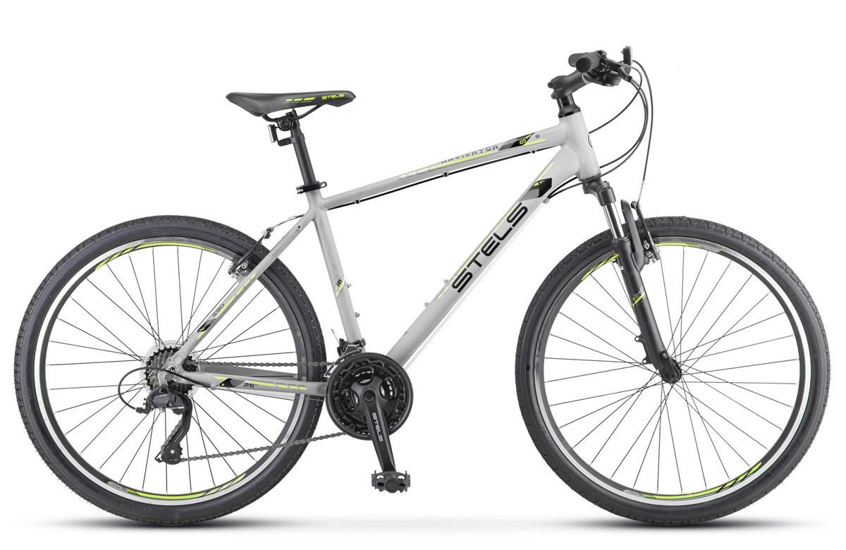 Велосипед 26 горный STELS Navigator 590 V (2021) количество скоростей 21 рама алюминий 16 серый
