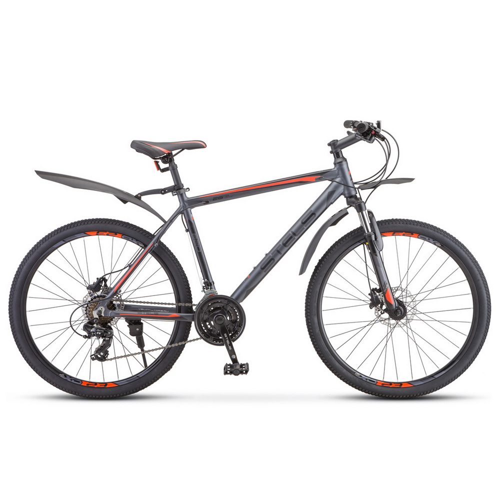 Велосипед 26 горный STELS Navigator 620 D (2020) количество скоростей 21 рама алюминий 14 антрацитовый