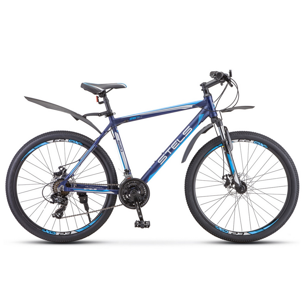 Велосипед 26 горный STELS Navigator 620 MD (2020) количество скоростей 21 рама алюминий 14 темно-синий